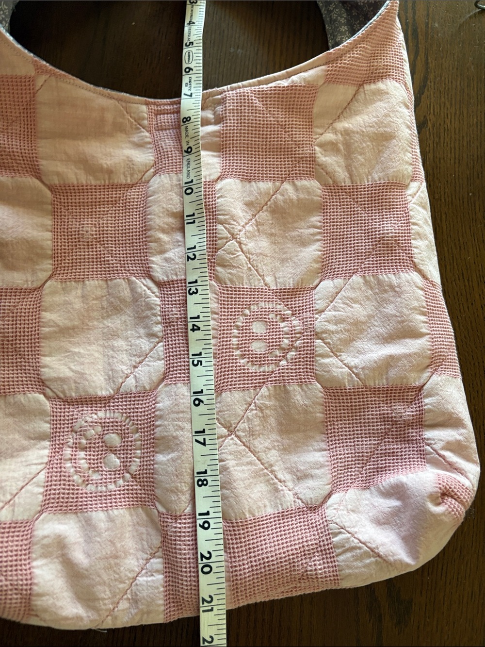 Quilted Pink Patchwork Tote Bag,Handmade - Picture 8 of 8